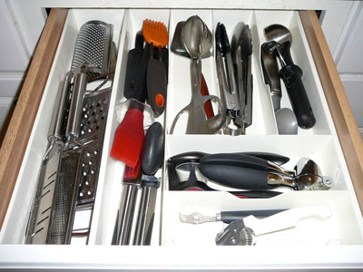 utensil drawer after organizing